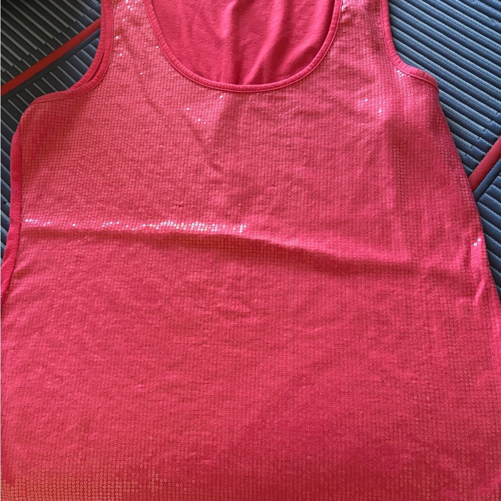 Maurices Hot Pink Sequin Scoop Tank Top